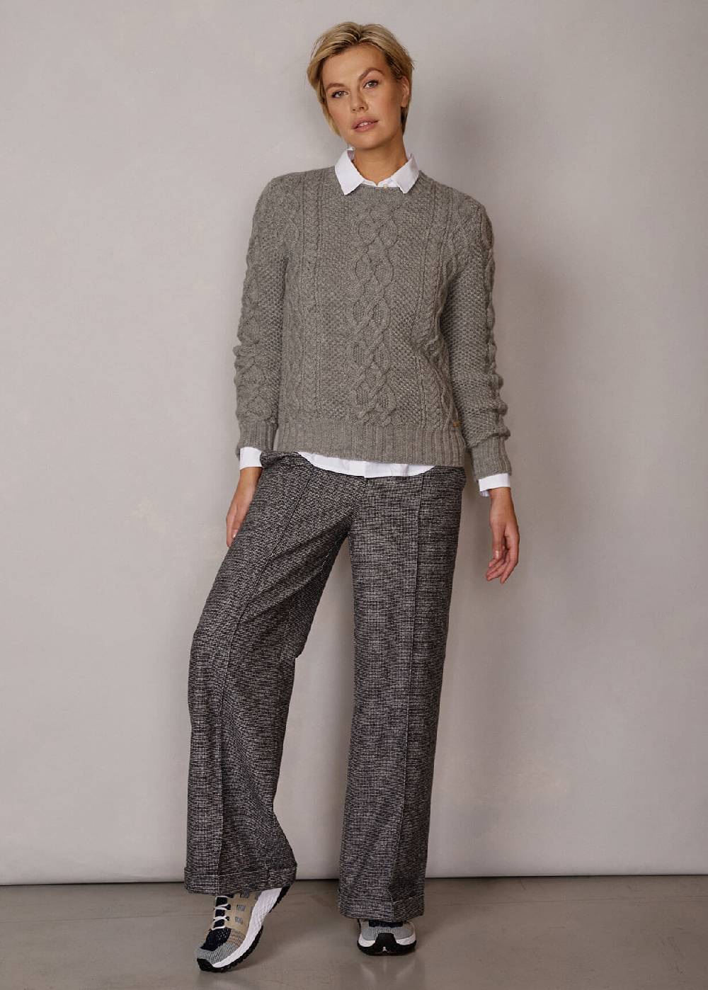 Luis Trenker Pullover con motivo lavorato a maglia Lualba