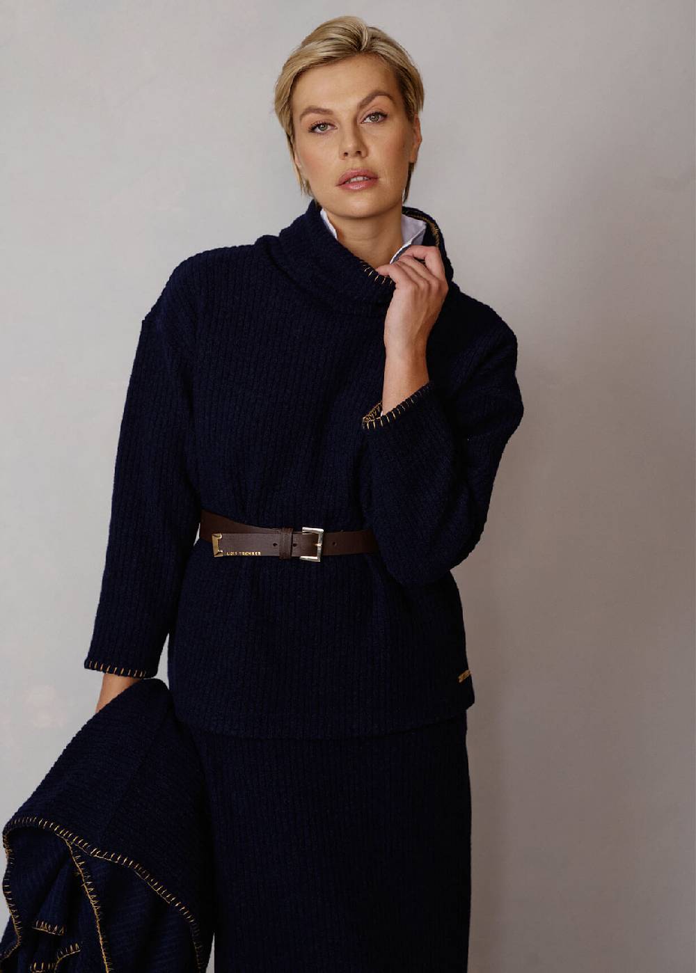 Luis Trenker Pullover In Jersey Di Pura Lana Vergine Luada