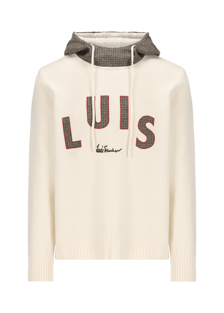 Luis Trenker Pullover Lavorato A Maglia Con Cappuccio Luwilfried