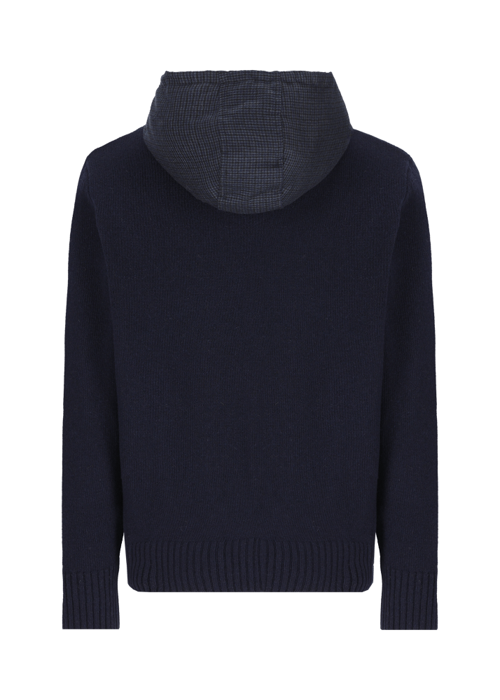 Luis Trenker Pullover Lavorato A Maglia Con Cappuccio Luwilfried
