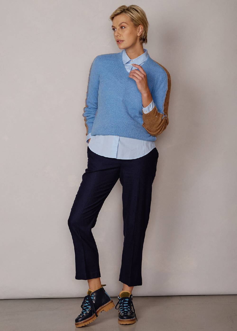 Luis Trenker Pullover lavorato a maglia con effetto color block Luwissal