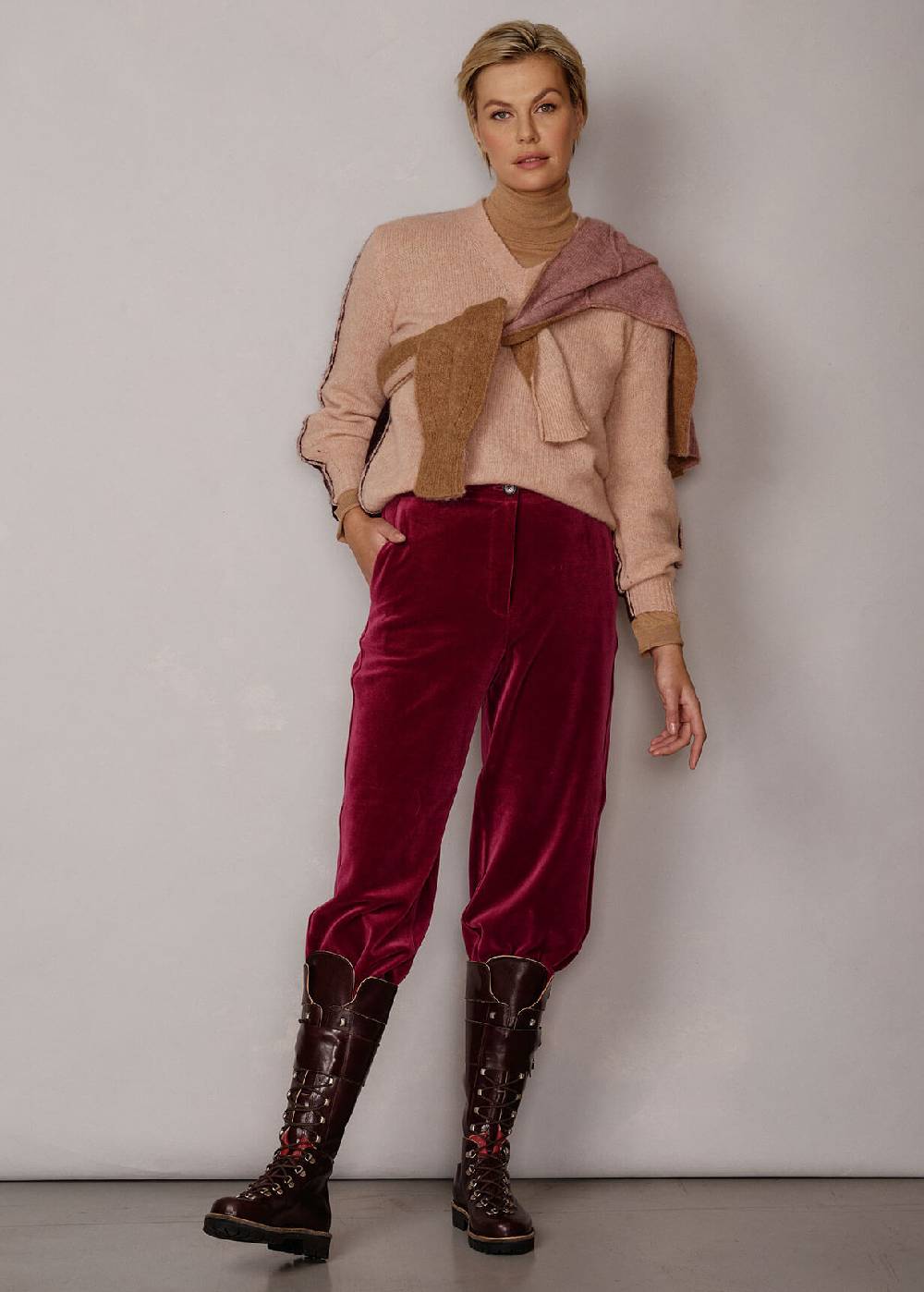 Luis Trenker Pullover lavorato a maglia con effetto color block Luwissal