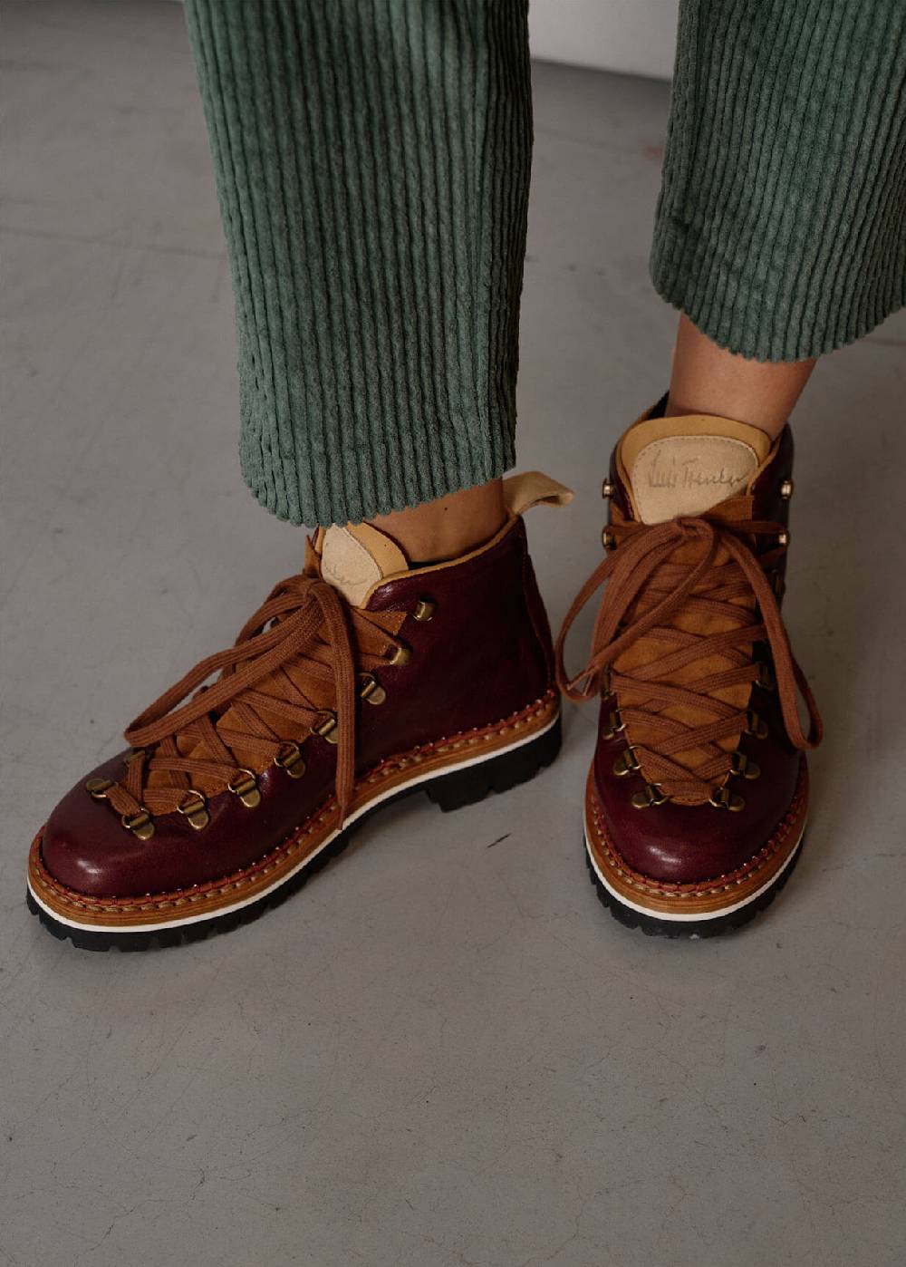 Luis Trenker Scarpa Alta Stringata In Pelle Modello Lupaolina