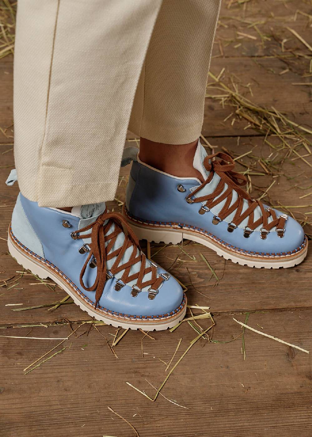 Luis Trenker Scarpa Alta Stringata In Pelle Modello Lupaolina