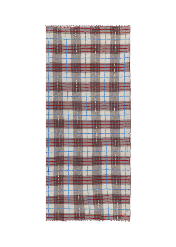 Luis Trenker Sciarpa in lana con motivo a quadri Luarch