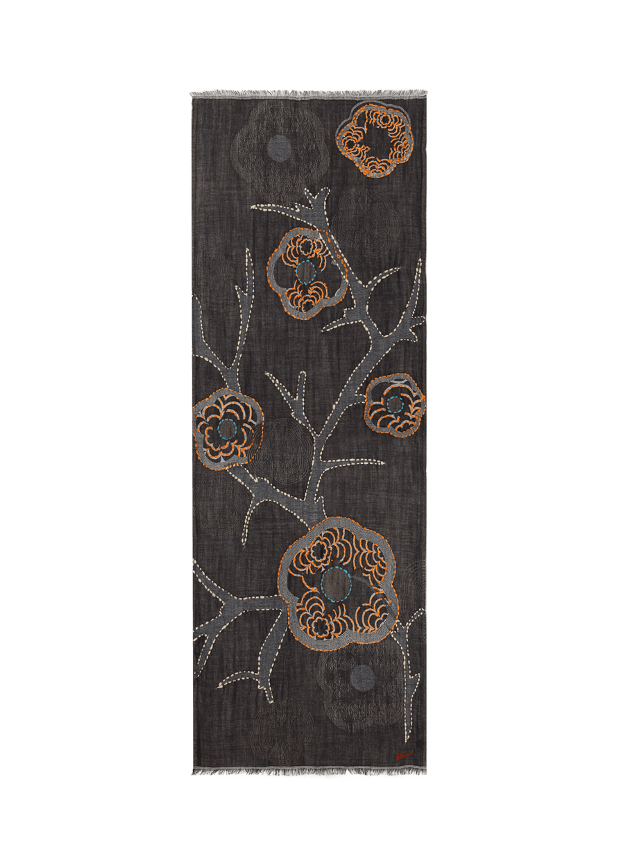 Luis Trenker Sciarpa in lana con ricamo modello Luaria