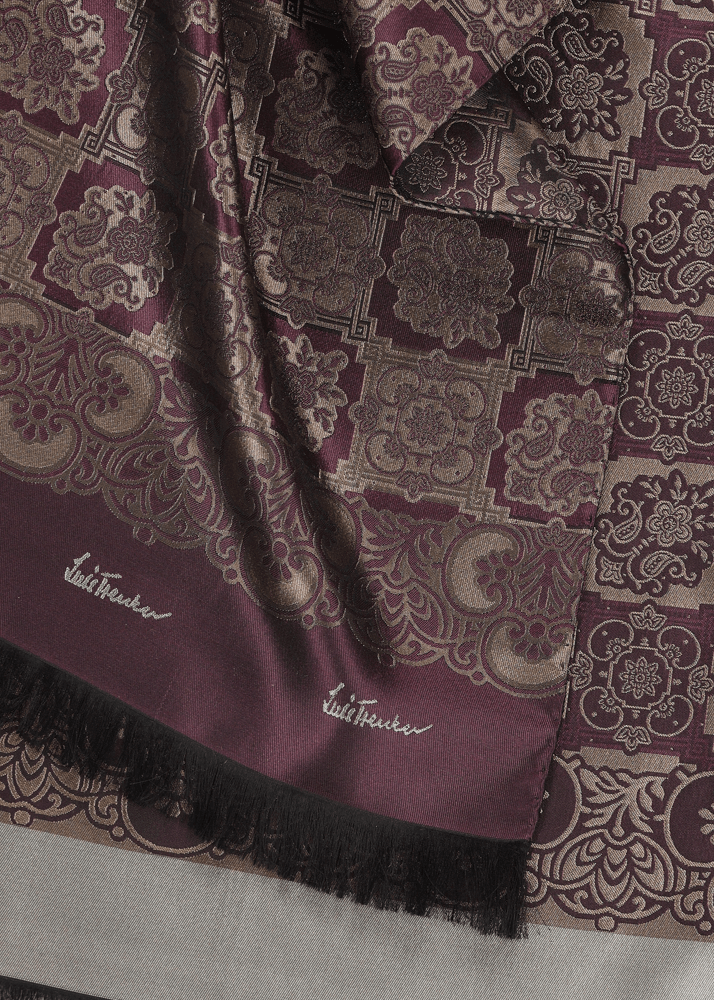 Luis Trenker Sciarpa In Seta Jacquard Modello Lufranzi