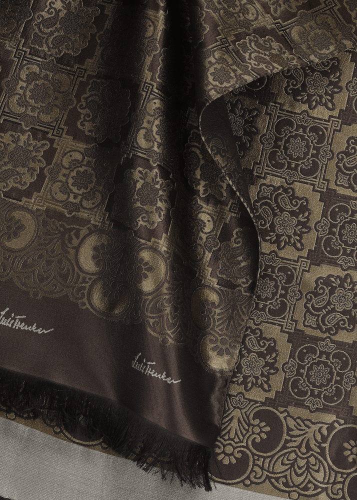 Luis Trenker Sciarpa In Seta Jacquard Modello Lufranzi