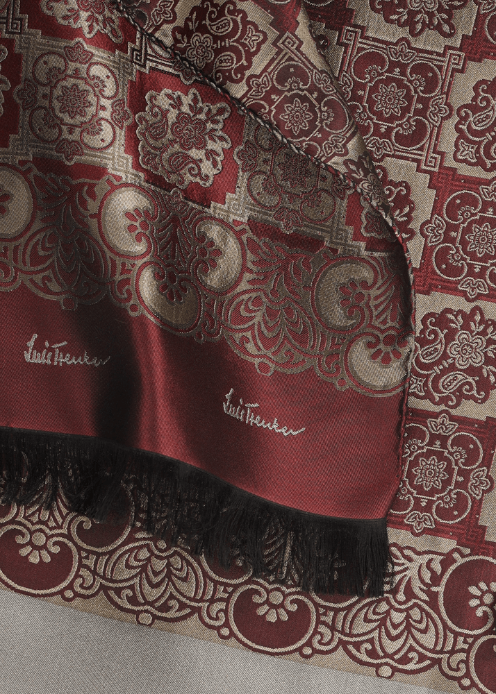 Luis Trenker Sciarpa In Seta Jacquard Modello Lufranzi