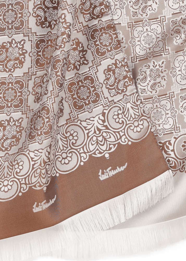 Luis Trenker Sciarpa In Seta Jacquard Modello Lufranzi