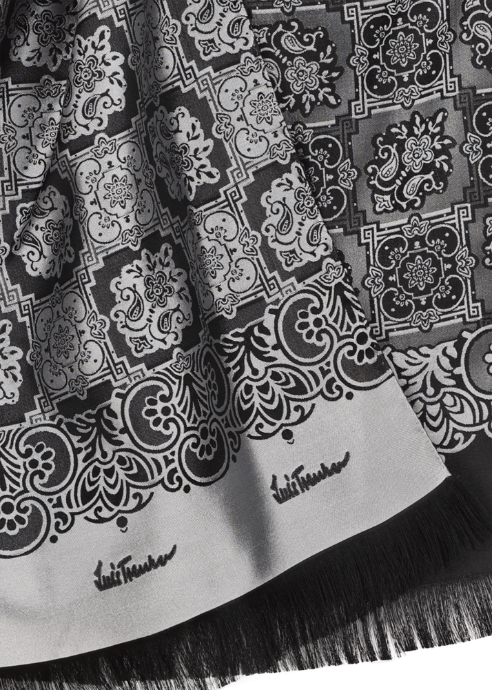 Luis Trenker Sciarpa In Seta Jacquard Modello Lufranzi