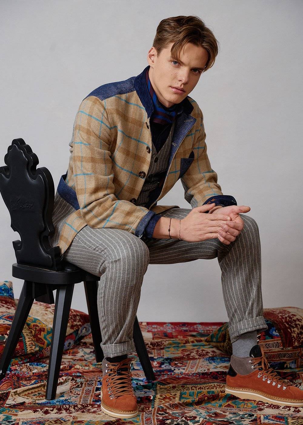 Luis Trenker Sneaker alta in pelle modello Lugionata