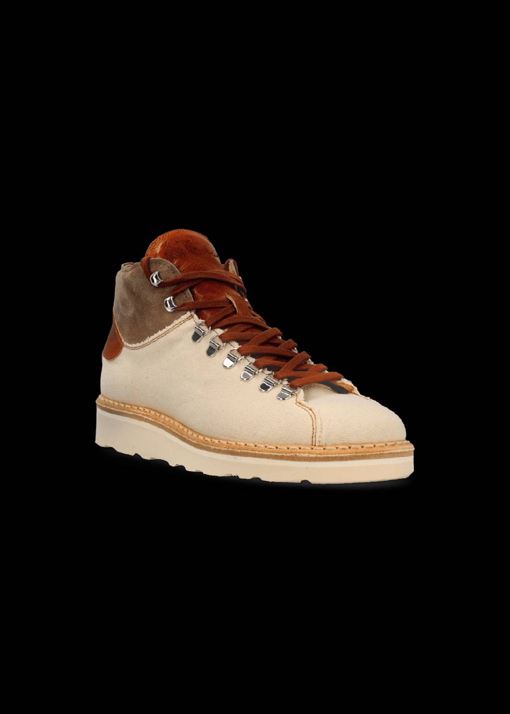 Luis Trenker Sneaker Alta In Tela E Pelle Modello Lugionata