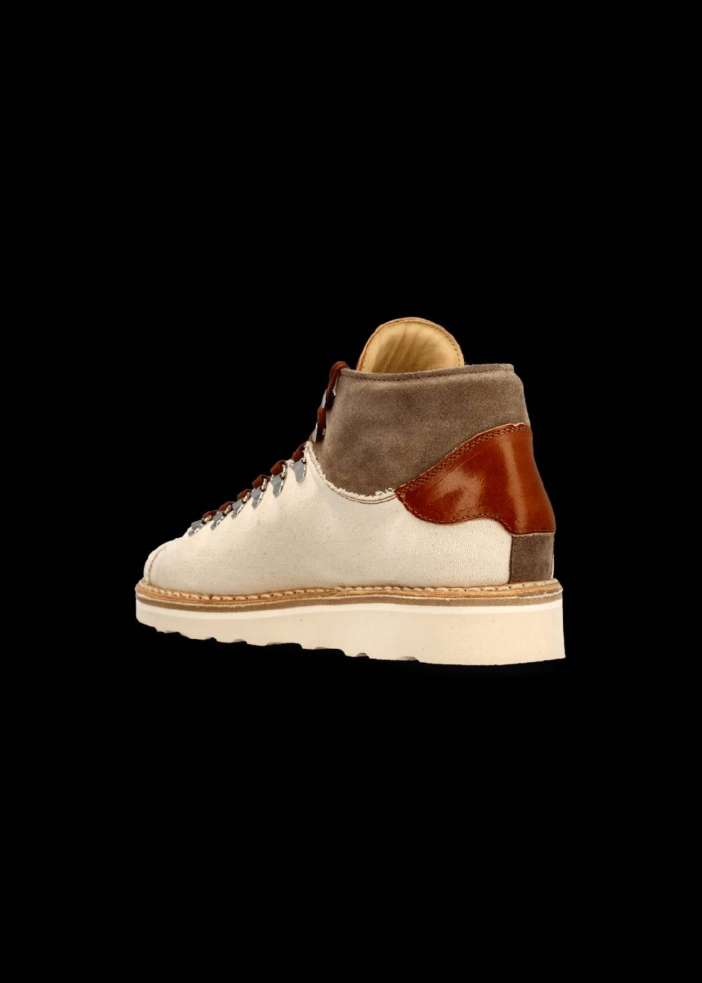 Luis Trenker Sneaker Alta In Tela E Pelle Modello Lugionata