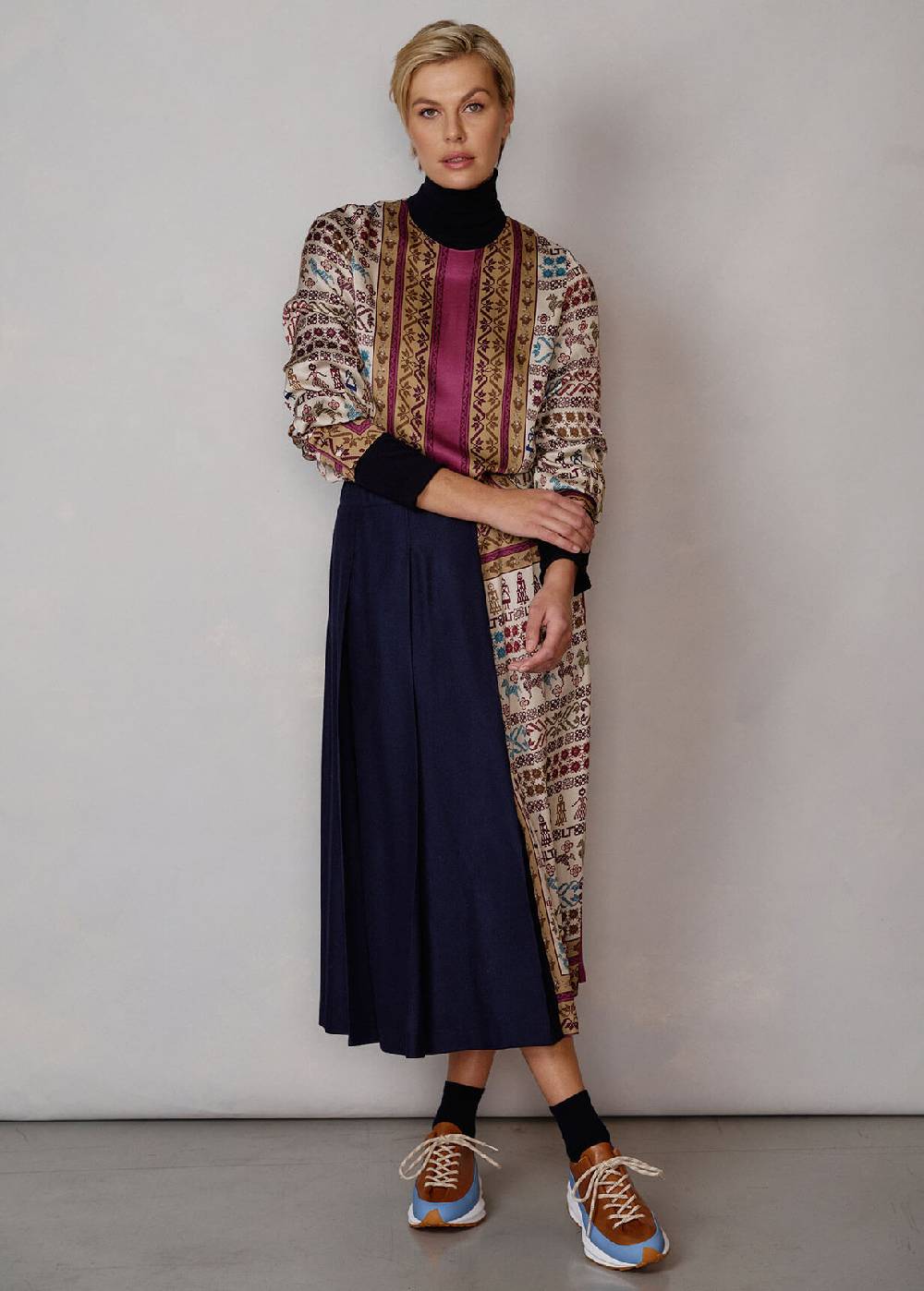 Luis Trenker Sneaker in pelle con suola a zeppa Luleandras