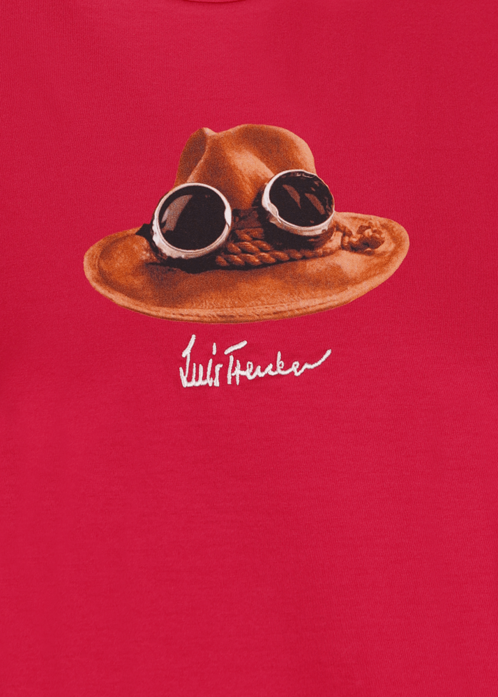 Luis Trenker T-shirt Con Grafica Iconica Raffigurante "Il Cappello"