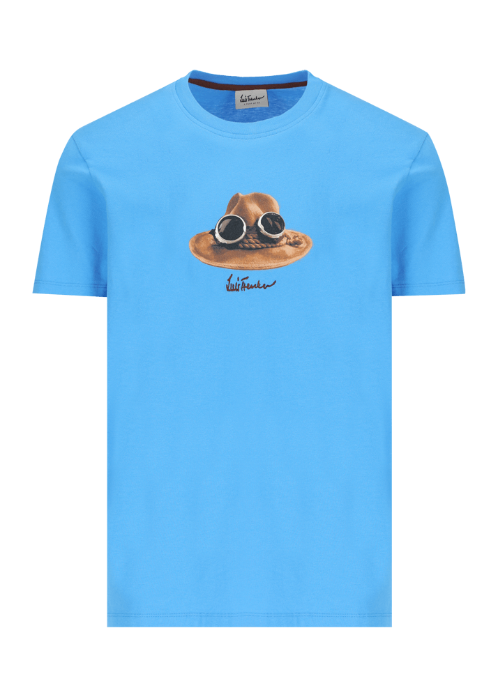 Luis Trenker T-shirt con grafica iconica raffigurante "Il Cappello"