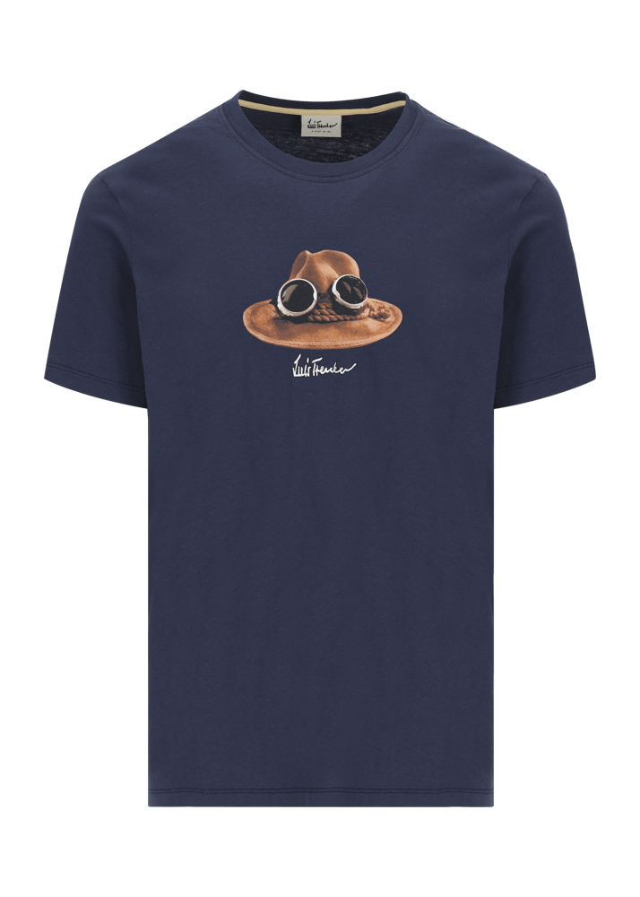 Luis Trenker T-shirt con grafica iconica raffigurante "Il Cappello"