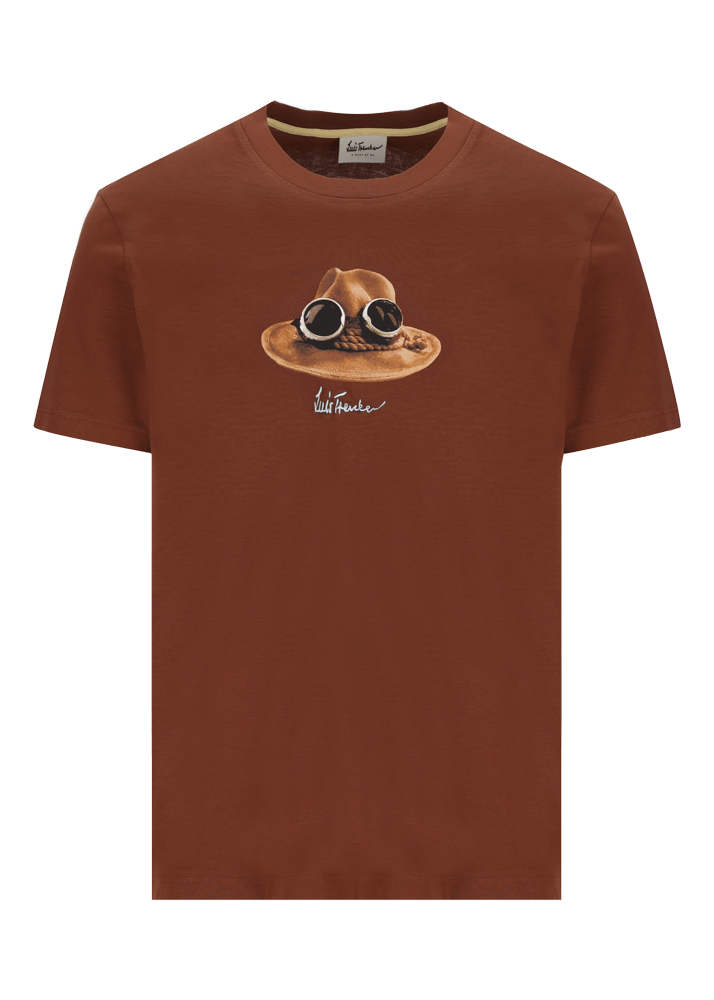 Luis Trenker T-shirt con grafica iconica raffigurante "Il Cappello"