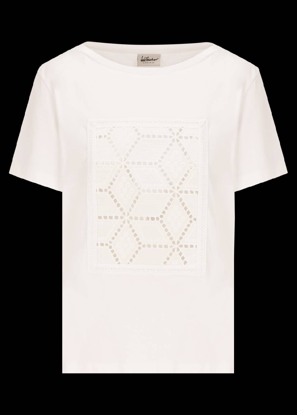 Luis Trenker T-shirt Con Inserto In Pizzo Sangallo Modello Lutamara