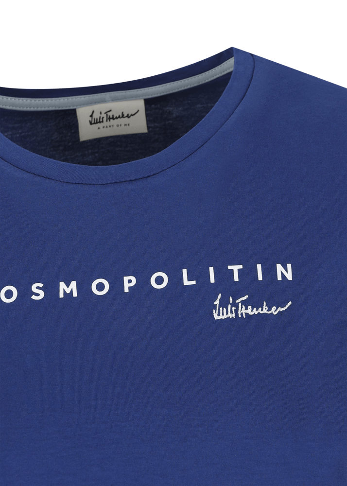 Luis Trenker T-shirt Con Logo Ricamato E Stampa "Kosmopolit"