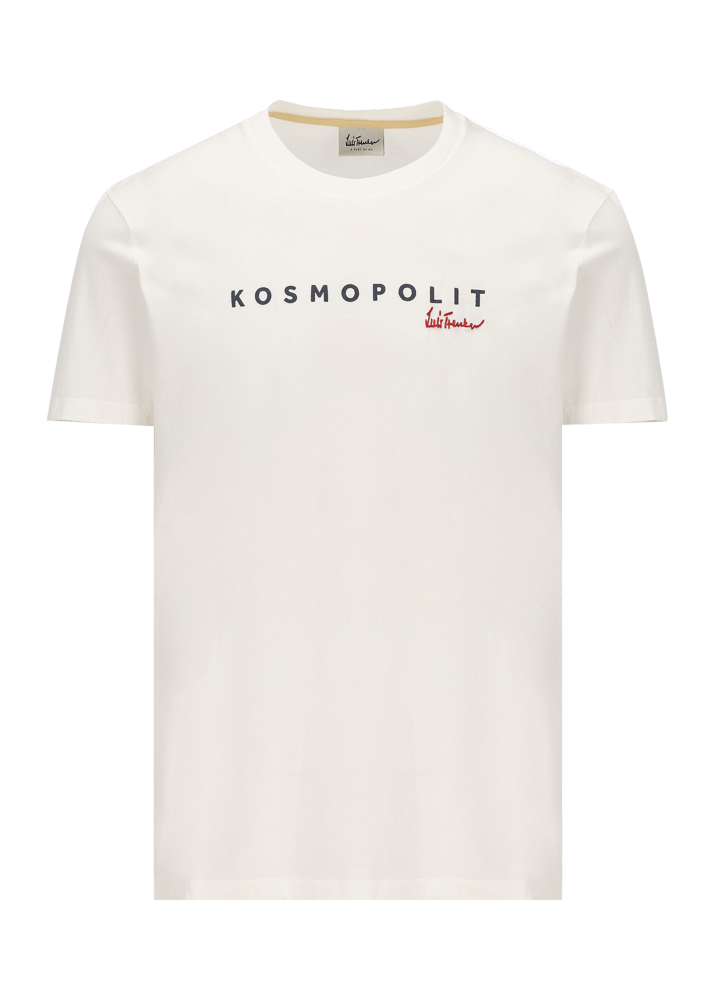 Luis Trenker T-shirt con logo ricamato e stampa "Kosmopolit"