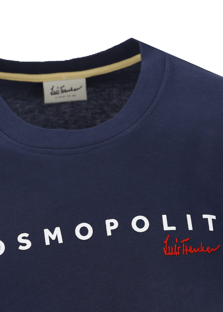 Luis Trenker T-shirt Con Logo Ricamato E Stampa "Kosmopolit"