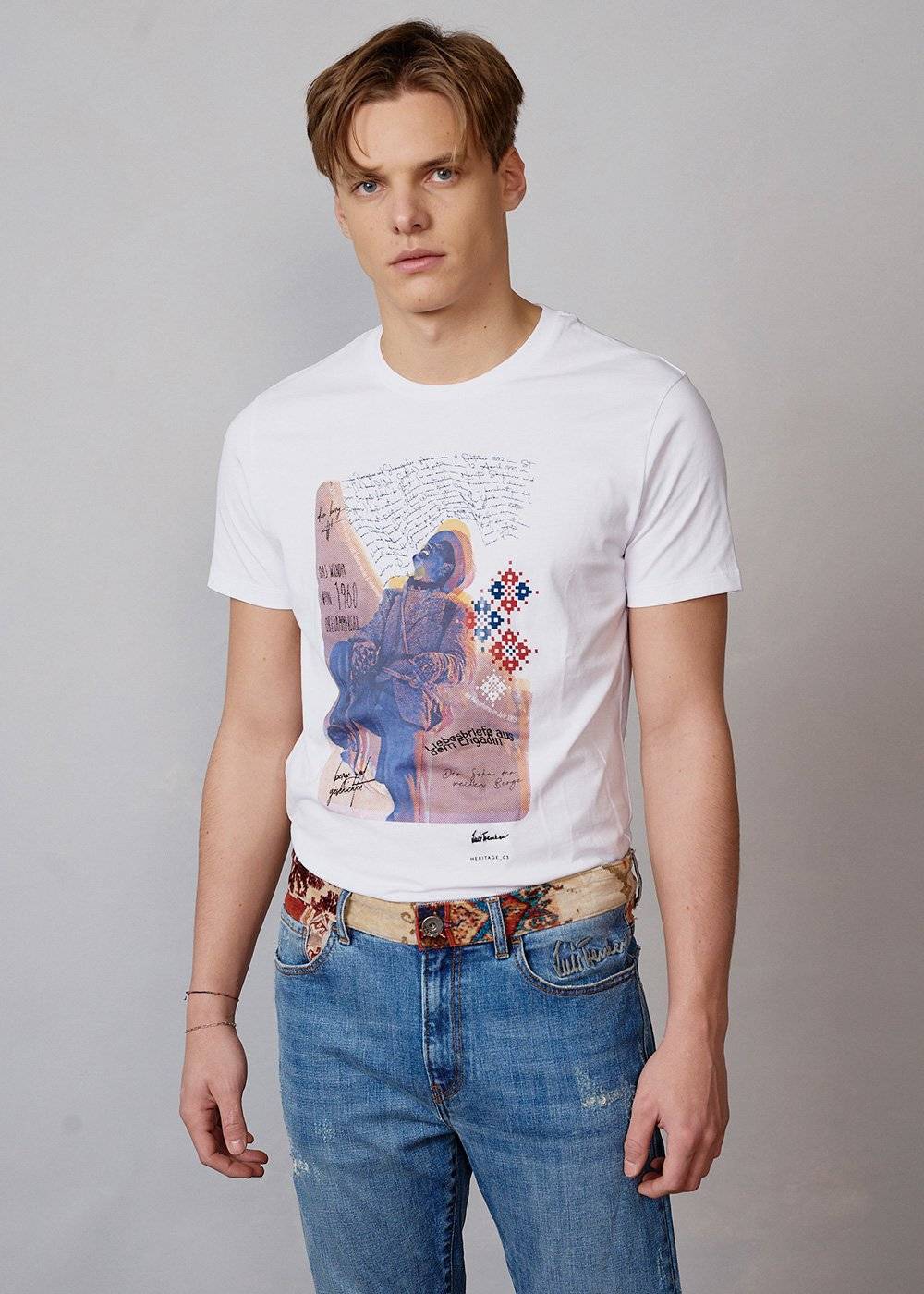 Luis Trenker T-shirt con motivo Heritage 3 modello Luluis