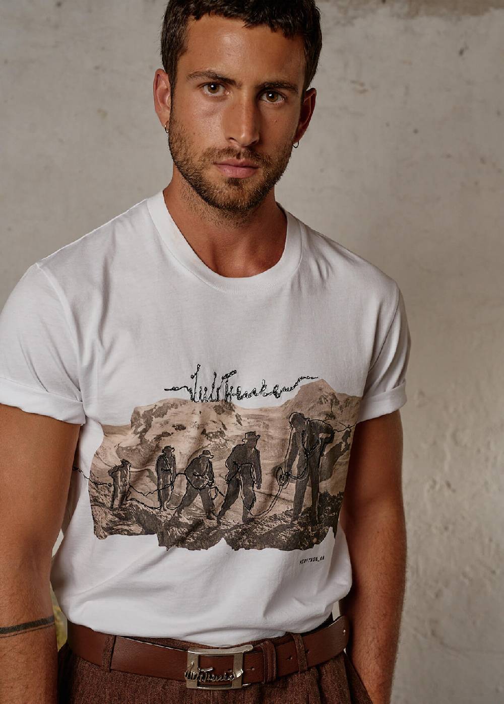 Luis Trenker T-shirt Con Motivo Heritage Modello Luluis