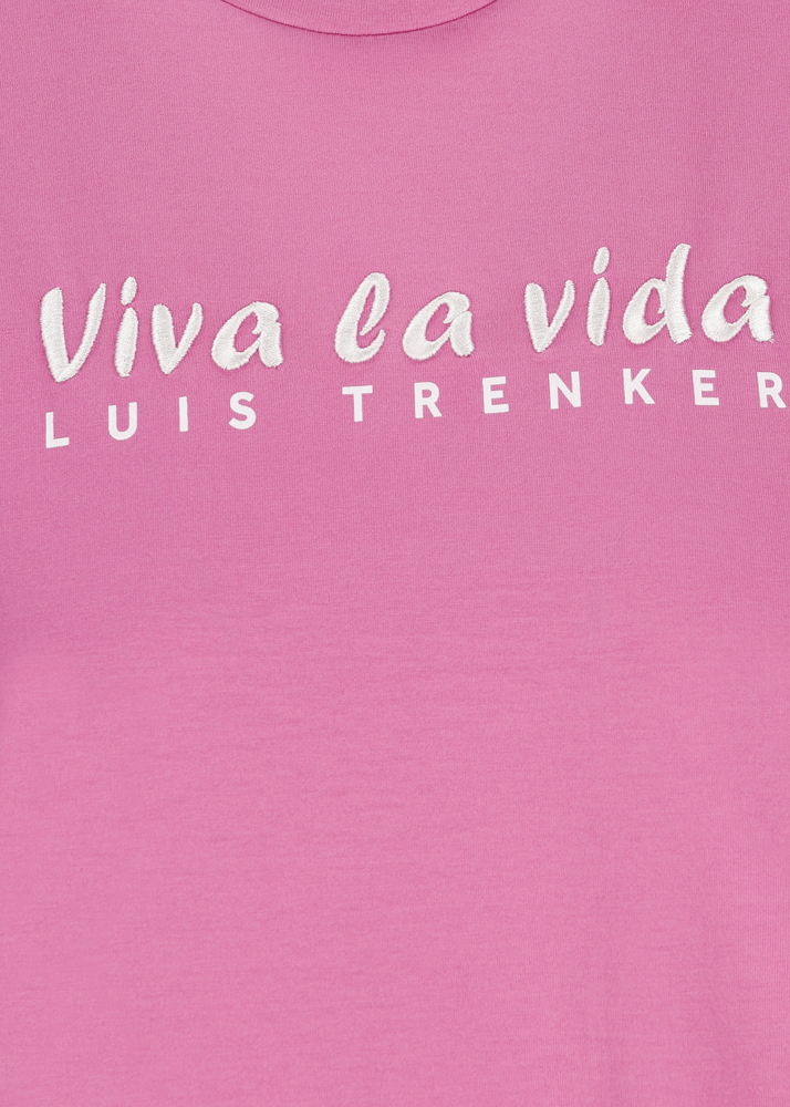 Luis Trenker T-shirt Con Slogan Ricamato Viva La Vida