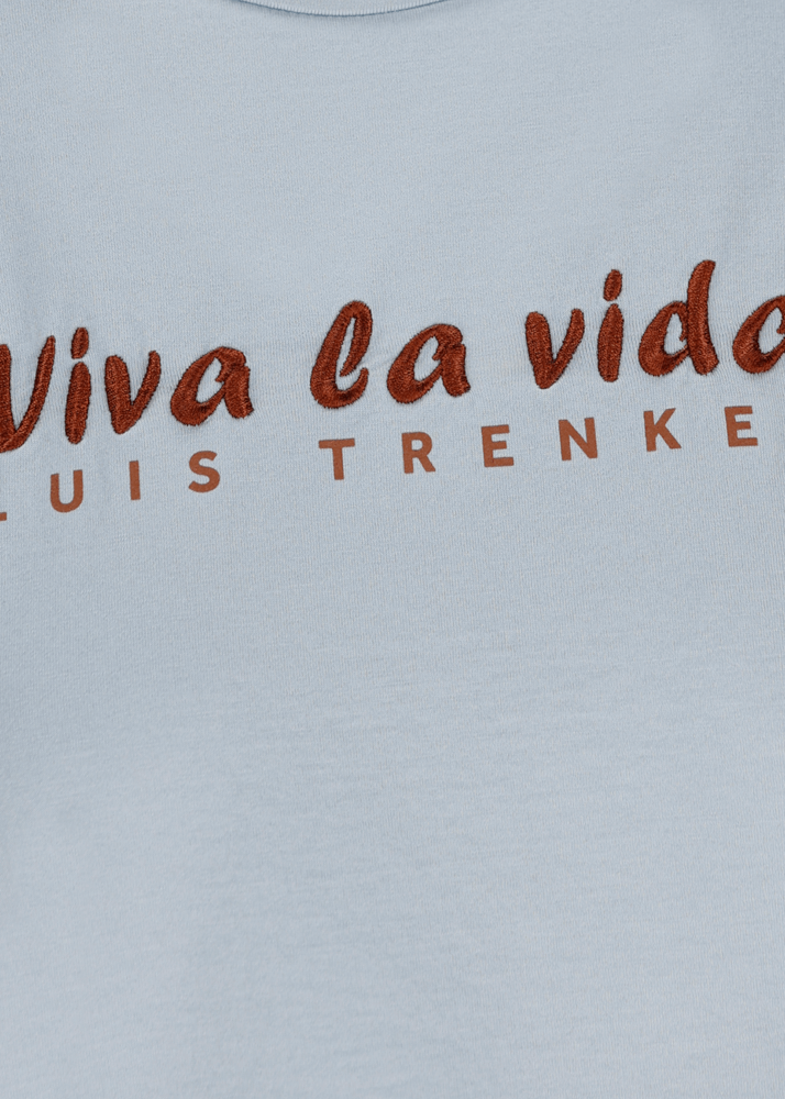 Luis Trenker T-shirt Con Slogan Ricamato Viva La Vida