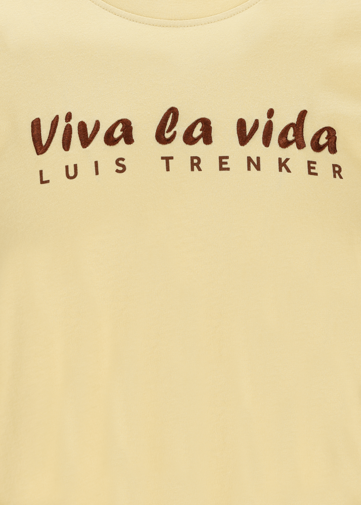 Luis Trenker T-shirt Con Slogan Ricamato Viva La Vida