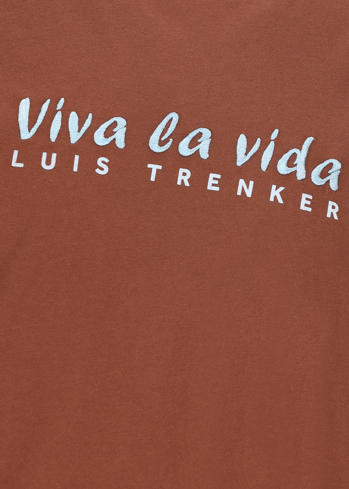 Luis Trenker T-shirt Con Slogan Ricamato Viva La Vida