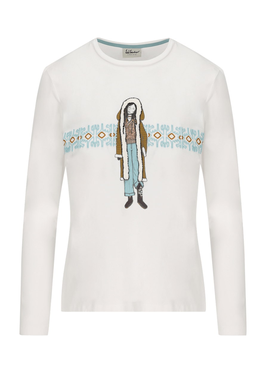 Luis Trenker T-shirt con stampa e ricamo modello Ludina