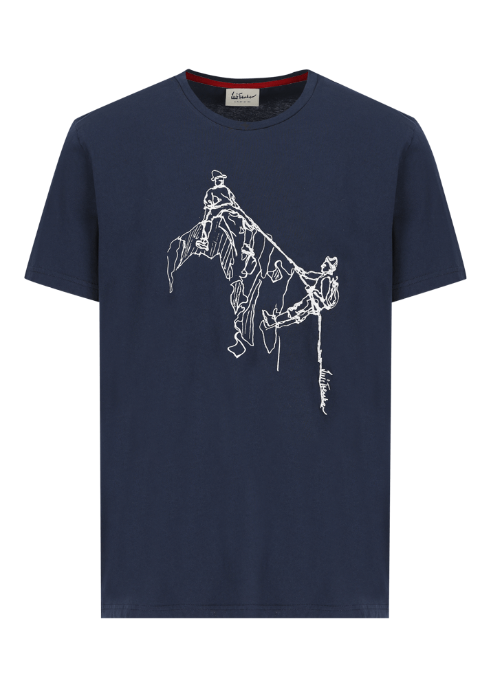 Luis Trenker T-shirt Con Stampa Raffigurante Due Alpinisti Lueinar