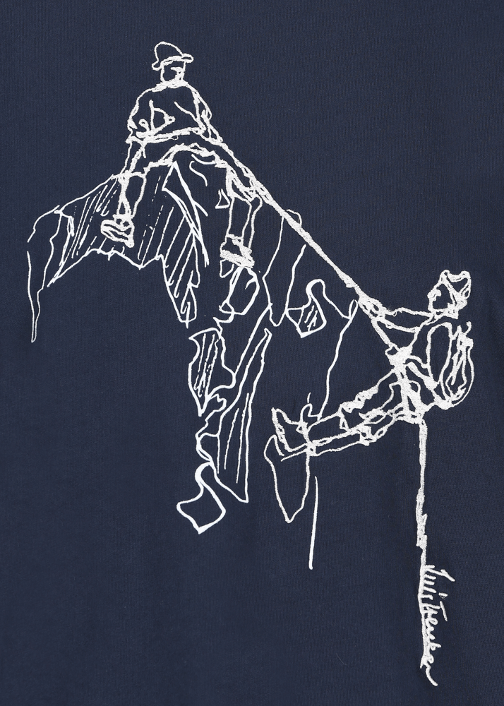 Luis Trenker T-shirt Con Stampa Raffigurante Due Alpinisti Lueinar