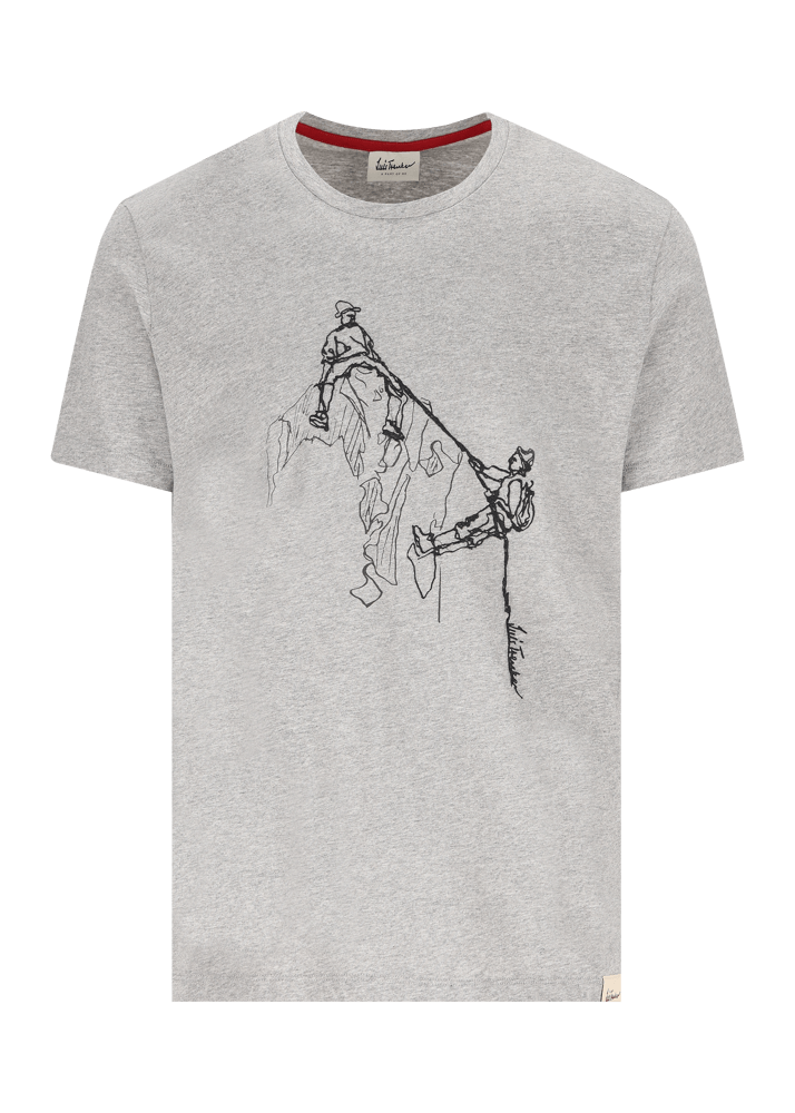 Luis Trenker T-shirt con stampa raffigurante due alpinisti Lueinar