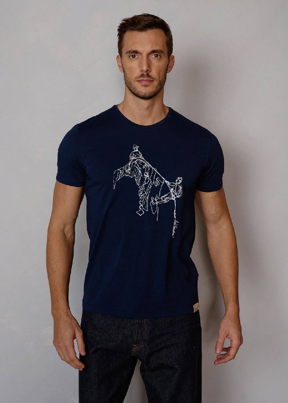 Luis Trenker T-shirt con stampa raffigurante due alpinisti Lueinar
