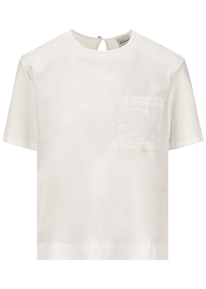 Luis Trenker T-shirt con taschino ricamato modello Lutanja