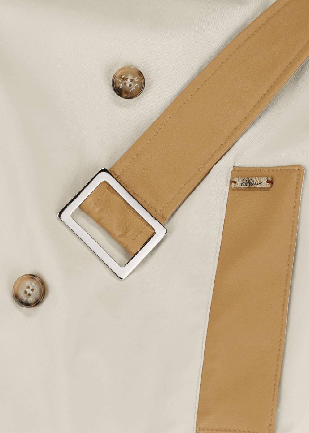 Luis Trenker Trench Con Dettagli In Pelle Modello Ludamiana