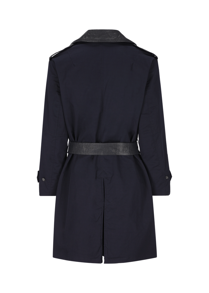 Luis Trenker Trench Con Dettagli In Pelle Modello Lufelipe