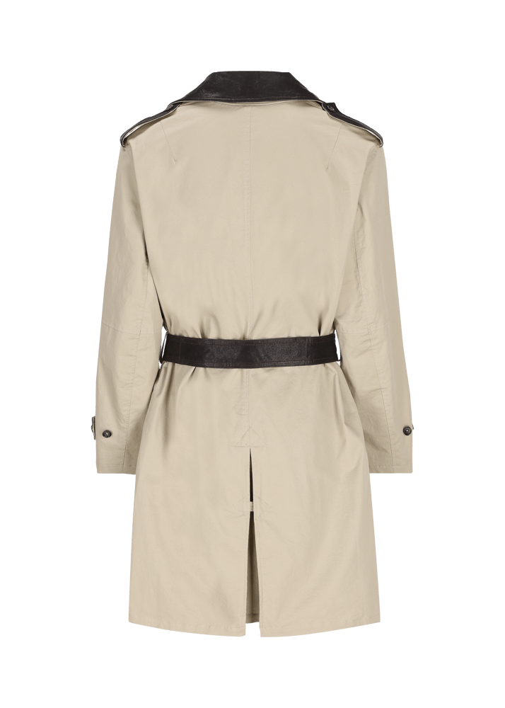Luis Trenker Trench Con Dettagli In Pelle Modello Lufelipe