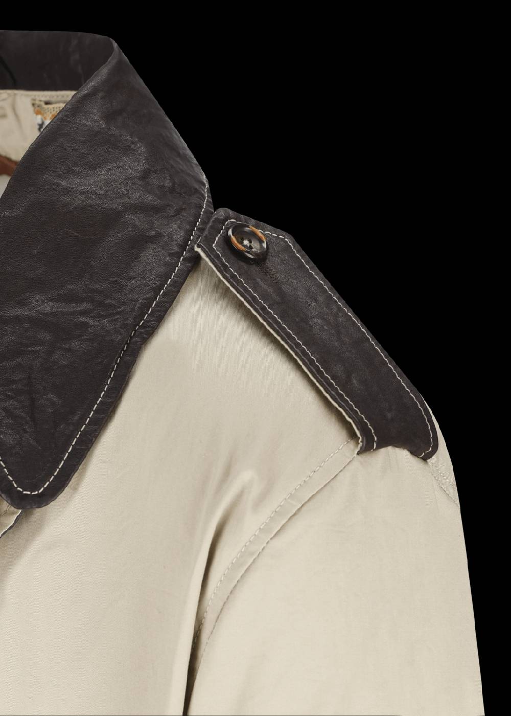 Luis Trenker Trench Con Dettagli In Pelle Modello Lufelipe