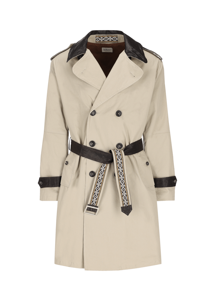 Luis Trenker Trench con dettagli in pelle modello Lufelipe