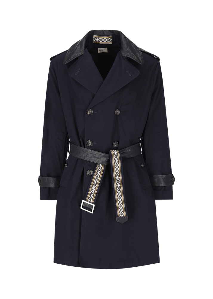 Luis Trenker Trench con dettagli in pelle modello Lufelipe