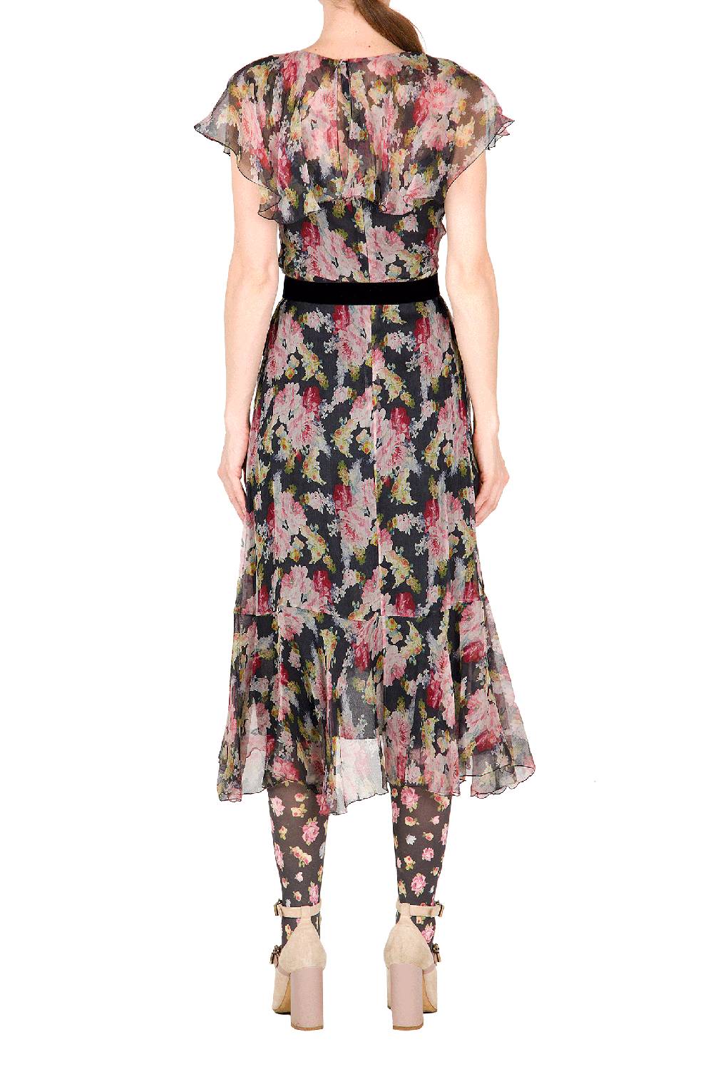 Luisa Beccaria Abito A Portafoglio In Chiffon Floreale