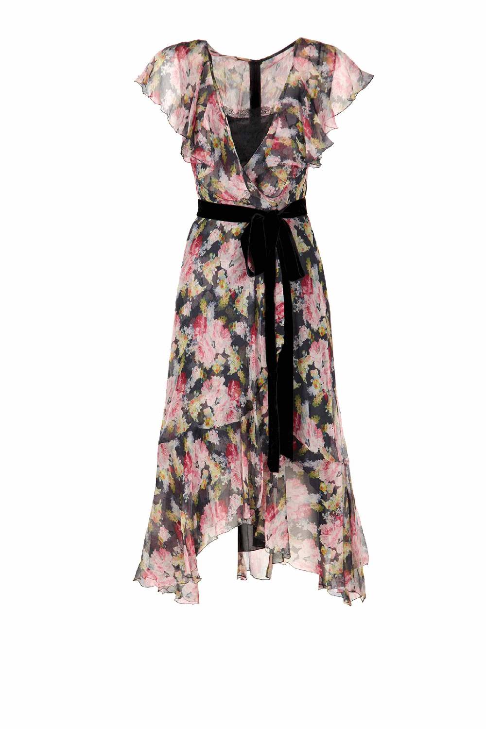 Luisa Beccaria Abito a portafoglio in chiffon floreale