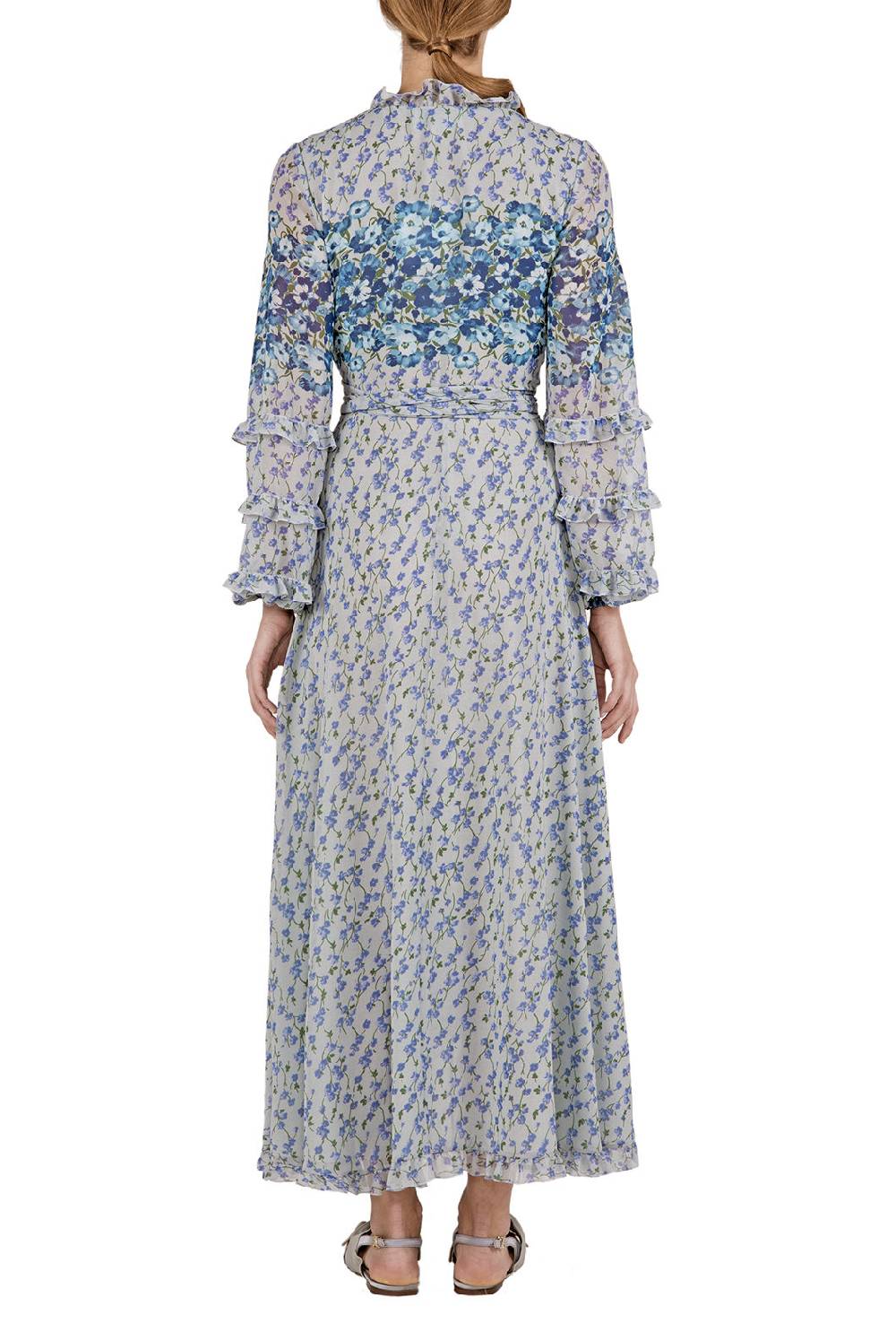 Luisa Beccaria Abito A Portafoglio In Georgette Floreale