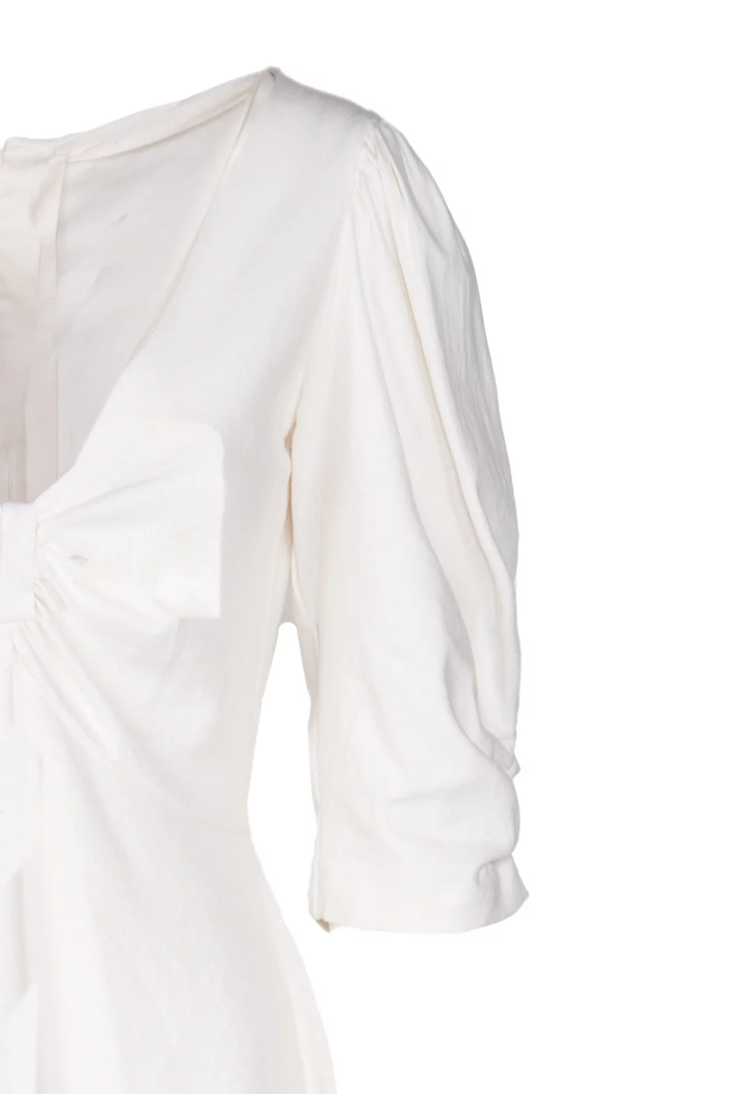 Luisa Beccaria Abito Anna In Lino Bianco Elasticizzato