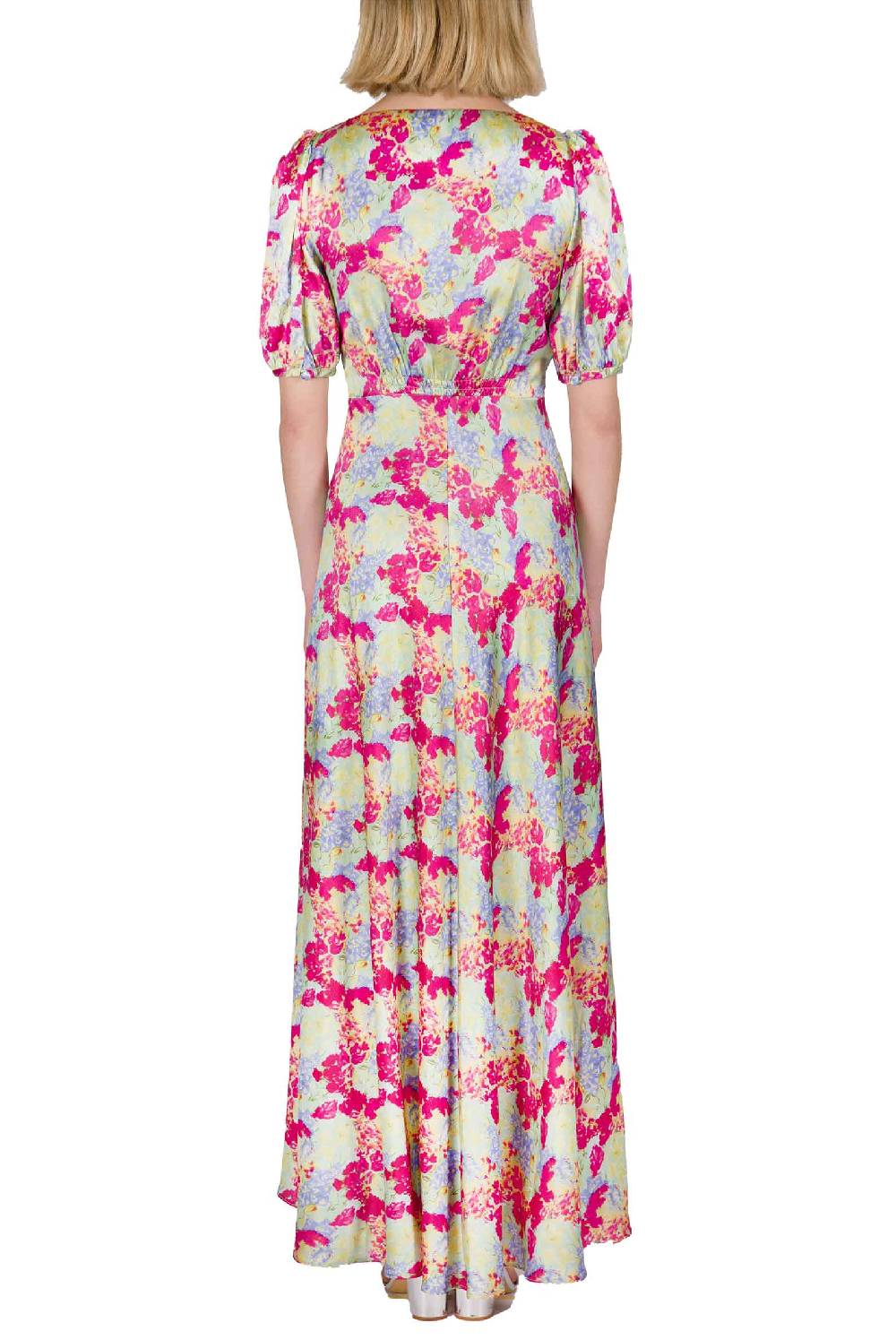 Luisa Beccaria Abito Bottoncino Con Collo Tondo A Fiori Astratti